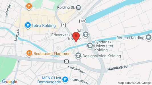 Erhvervslokaler til leje i Kolding - kort over placeringen