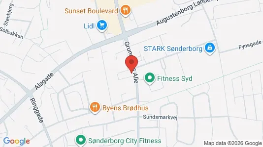 Erhvervslokaler til leje i Sønderborg - kort over placeringen