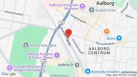 Erhvervslokaler til leje i Aalborg Centrum - kort over placeringen
