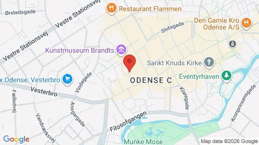 Erhvervslokaler til leje i Odense C - kort over placeringen