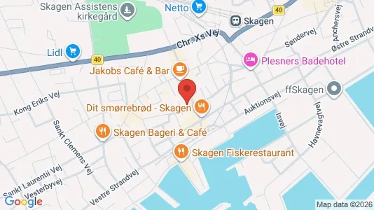 Erhvervslokaler til leje i Skagen - kort over placeringen