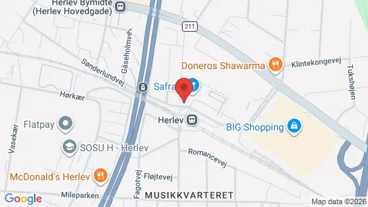 Erhvervslokaler til leje i Herlev - kort over placeringen