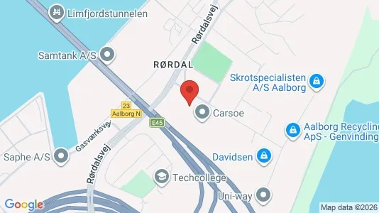 Erhvervslokaler til leje i Aalborg Øst - kort over placeringen