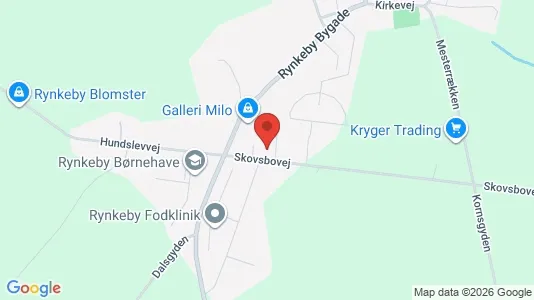 Erhvervslokaler til leje i Rynkeby - kort over placeringen