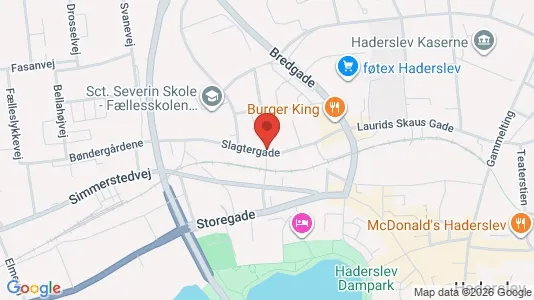 Erhvervslokaler til leje i Haderslev - kort over placeringen