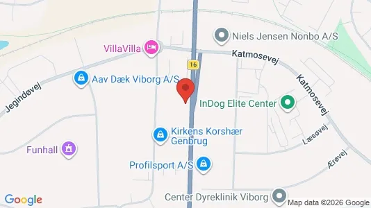 Erhvervslokaler til leje i Viborg - kort over placeringen