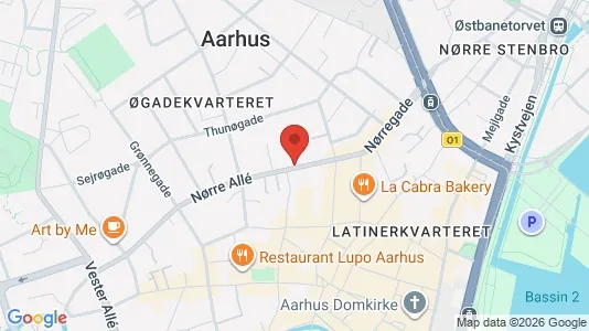 Erhvervslokaler til leje i Århus C - kort over placeringen