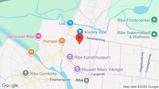 Erhvervslokaler til leje i Ribe - kort over placeringen