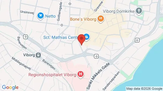 Erhvervslokaler til leje i Viborg - kort over placeringen