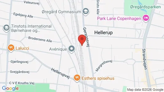 Erhvervslokaler til leje i Hellerup - kort over placeringen