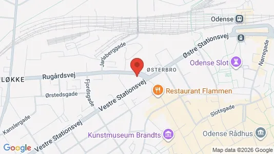 Erhvervslokaler til leje i Odense C - kort over placeringen