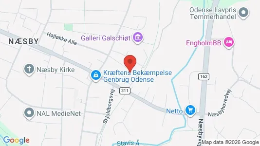 Erhvervslokaler til leje i Odense N - kort over placeringen