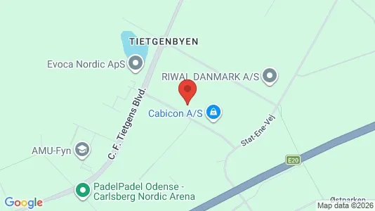 Erhvervslokaler til leje i Odense SØ - kort over placeringen