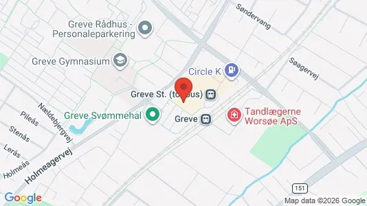 Erhvervslokaler til leje i Greve - kort over placeringen