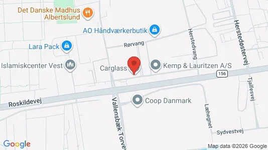 Erhvervslokaler til leje i Albertslund - kort over placeringen