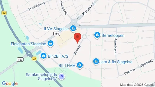 Erhvervslokaler til leje i Slagelse - kort over placeringen