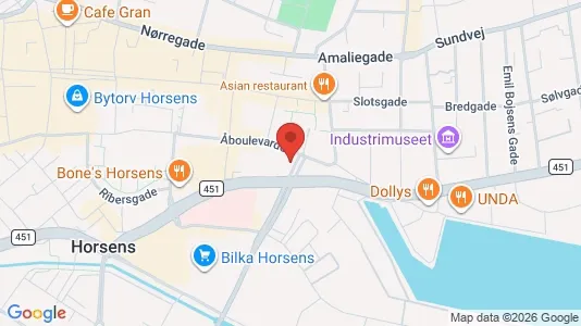 Erhvervslokaler til leje i Horsens - kort over placeringen