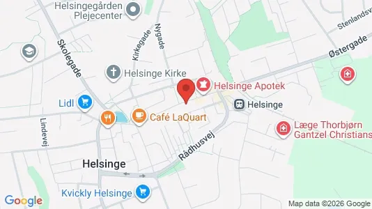 Erhvervslokaler til leje i Helsinge - kort over placeringen