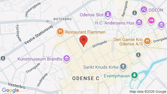 Erhvervslokaler til leje i Odense C - kort over placeringen