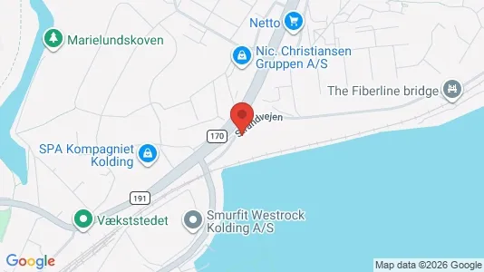 Erhvervslokaler til leje i Kolding - kort over placeringen