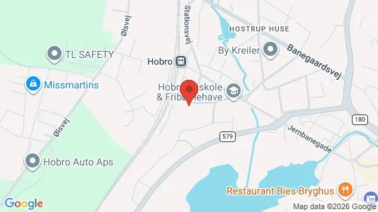 Erhvervslokaler til leje i Hobro - kort over placeringen