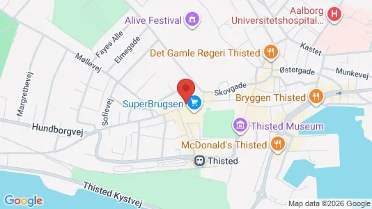 Erhvervslokaler til leje i Thisted - kort over placeringen