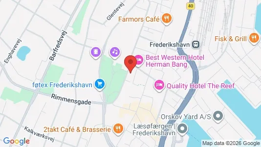 Erhvervslokaler til leje i Frederikshavn - kort over placeringen
