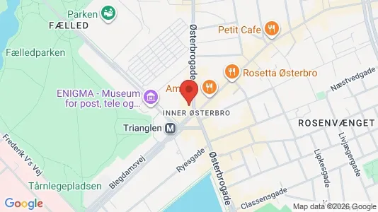 Erhvervslokaler til leje i Østerbro - kort over placeringen