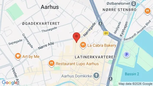 Erhvervslokaler til leje i Århus C - kort over placeringen