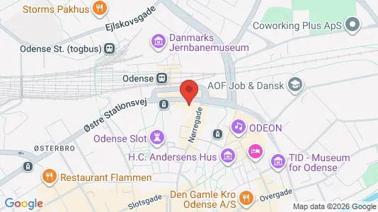 Erhvervslokaler til leje i Odense C - kort over placeringen