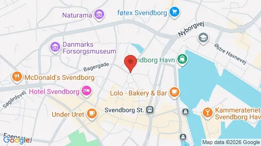 Erhvervslokaler til leje i Svendborg - kort over placeringen