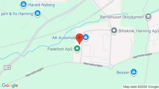 Erhvervslokaler til leje i Hørning - kort over placeringen
