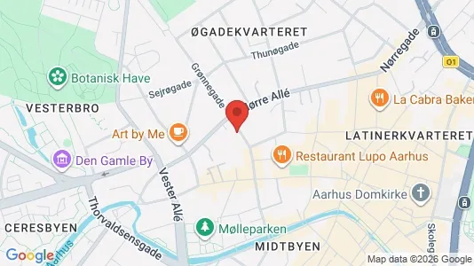 Erhvervslokaler til leje i Århus C - kort over placeringen