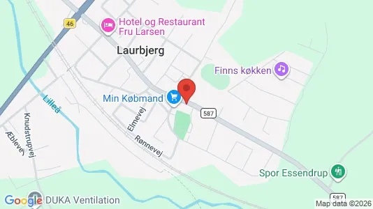 Erhvervslokaler til leje i Langå - kort over placeringen