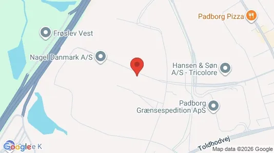 Erhvervslokaler til leje i Padborg - kort over placeringen