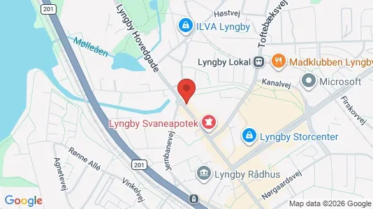 Erhvervslokaler til leje i Kongens Lyngby - kort over placeringen