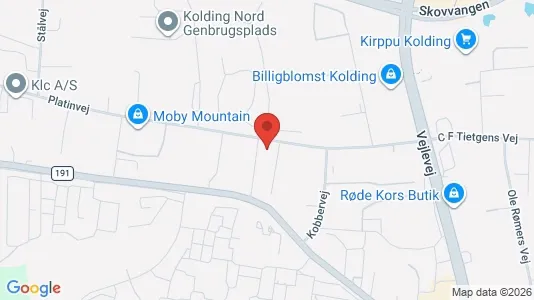 Erhvervslokaler til leje i Kolding - kort over placeringen
