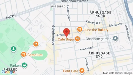 Erhvervslokaler til leje i Østerbro - kort over placeringen