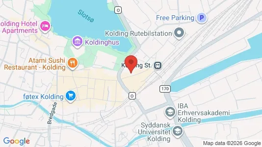 Erhvervslokaler til leje i Kolding - kort over placeringen