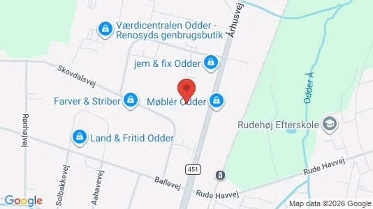 Erhvervslokaler til leje i Odder - Foto fra Google Street View