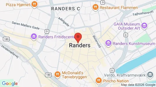 Erhvervslokaler til leje i Randers C - kort over placeringen