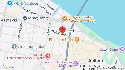 Erhvervslokaler til leje i Aalborg Centrum - kort over placeringen