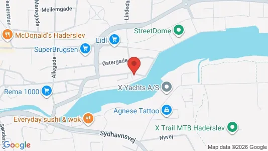 Erhvervslokaler til leje i Haderslev - kort over placeringen