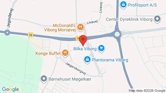 Erhvervslokaler til leje i Viborg - kort over placeringen