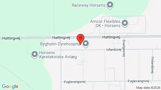 Erhvervslokaler til leje i Horsens - kort over placeringen