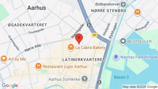 Erhvervslokaler til leje i Århus C - kort over placeringen