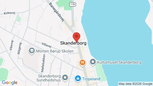 Erhvervslokaler til leje i Skanderborg - kort over placeringen