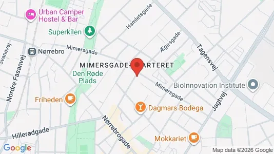 Erhvervslokaler til leje i Nørrebro - kort over placeringen