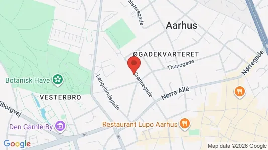 Erhvervslokaler til leje i Århus C - kort over placeringen