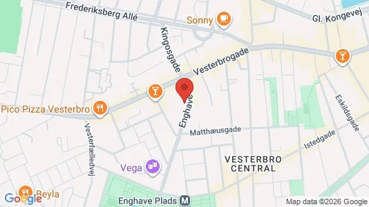 Erhvervslokaler til leje i Vesterbro - kort over placeringen